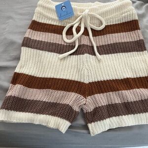NWT Aluna Levi drawstring multicolored knit shorts. 14.5” long and 13.5” W.